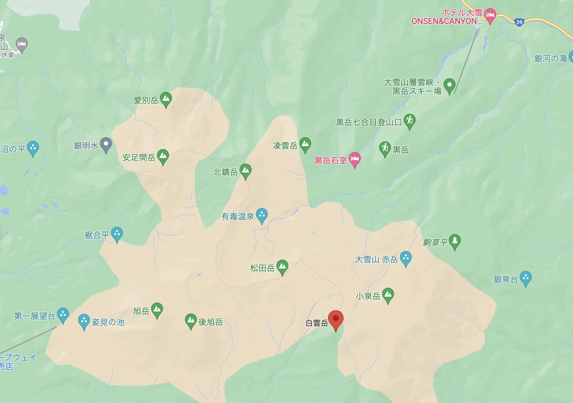 白雲岳MAP